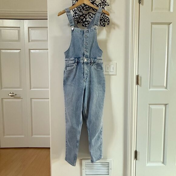 Free People Shelby Overalls in Blue 28 - Picture 3 of 14